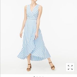 J. Crew Ruffle V-Neck Wrap dress in cotton poplin.